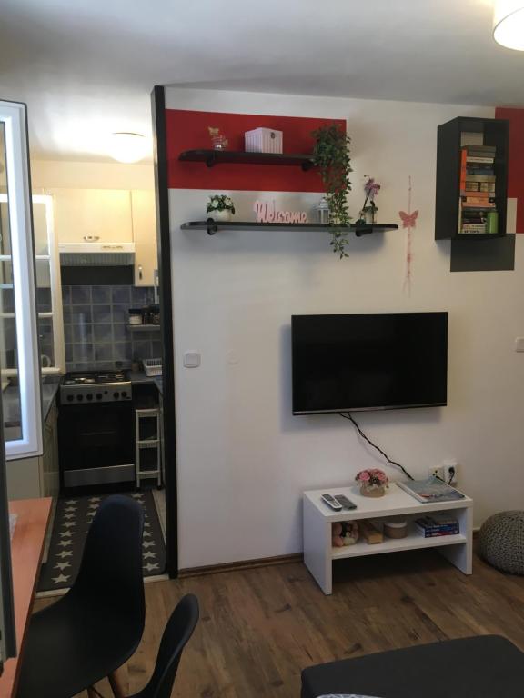 Televízia a/alebo spoločenská miestnosť v ubytovaní Apartment Panarea