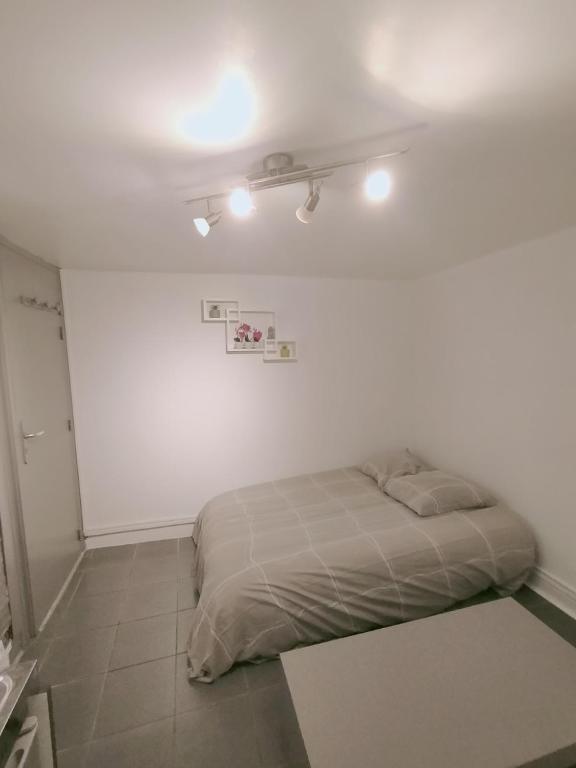 1 dormitorio blanco con 1 cama en una habitación en happy petite venise, en Colmar