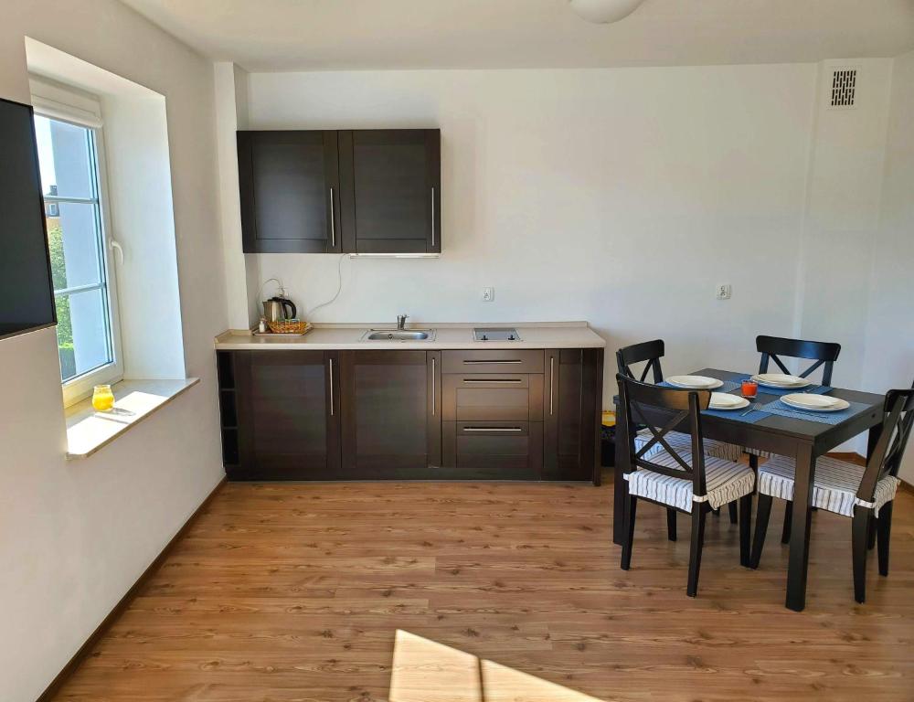 Kuchyňa alebo kuchynka v ubytovaní Apartament Węgorzewo przy porcie