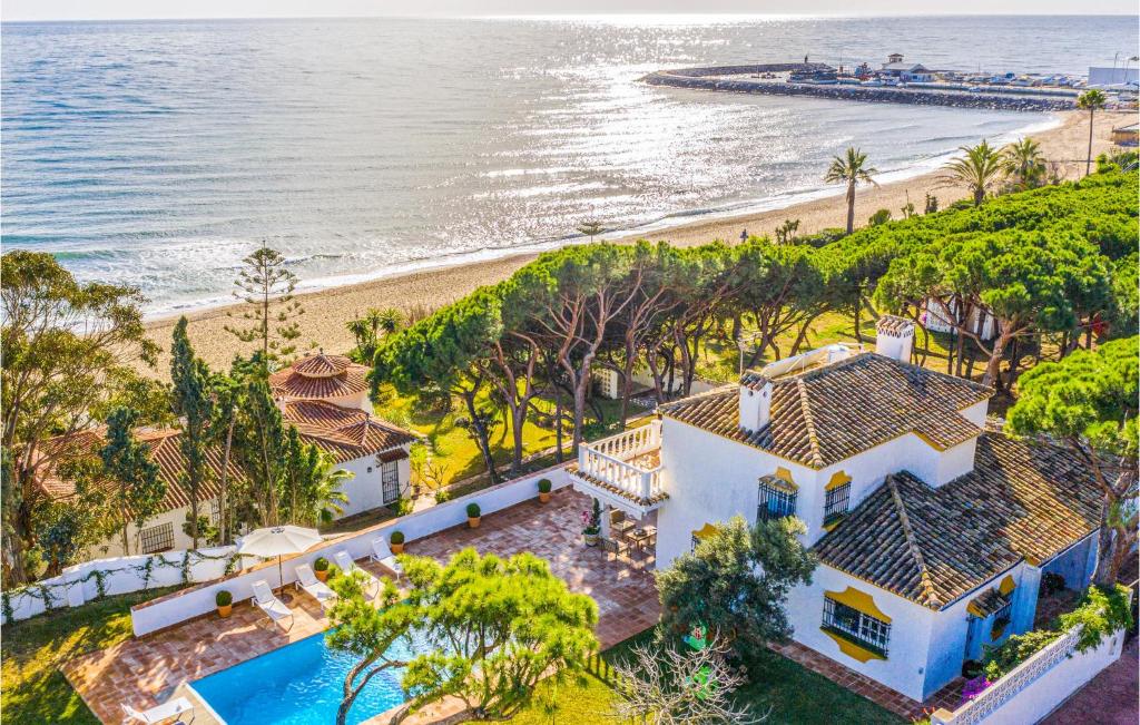 an aerial view of a house and the beach at Awesome Home In Marbella With Wifi in Marbella