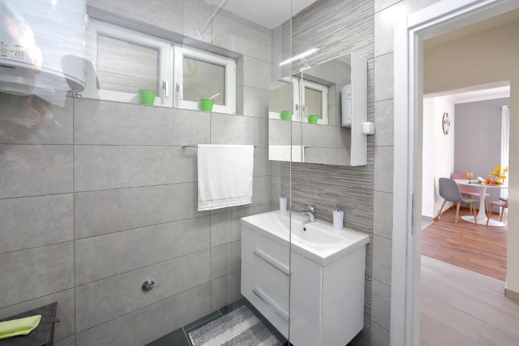 Koupelna v ubytování Apartments Nikić