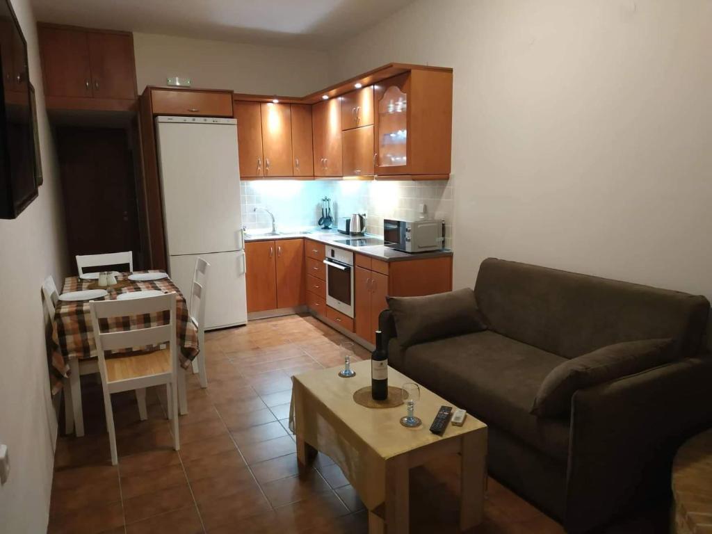 Kuchyň nebo kuchyňský kout v ubytování Aegean Seaview