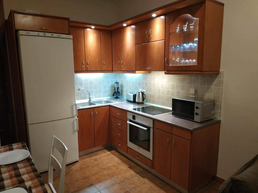 Kuchyň nebo kuchyňský kout v ubytování Aegean Seaview