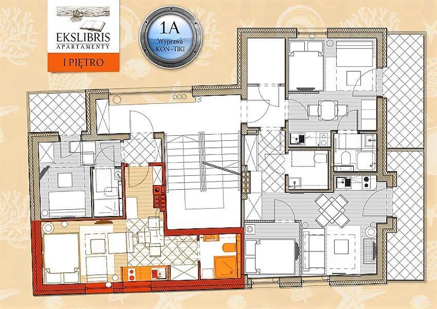 Plán poschodí v ubytovaní Apartamenty Ekslibris