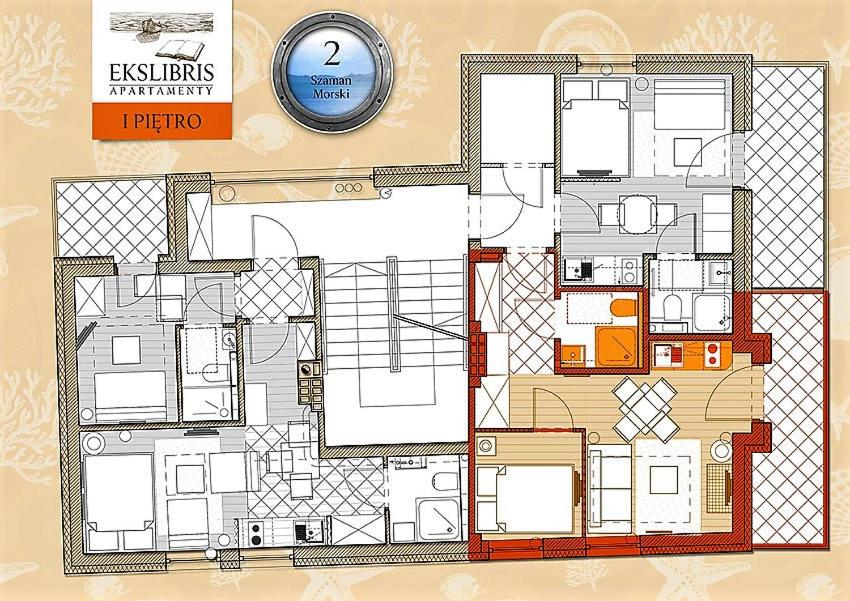 Plán poschodí v ubytovaní Apartamenty Ekslibris