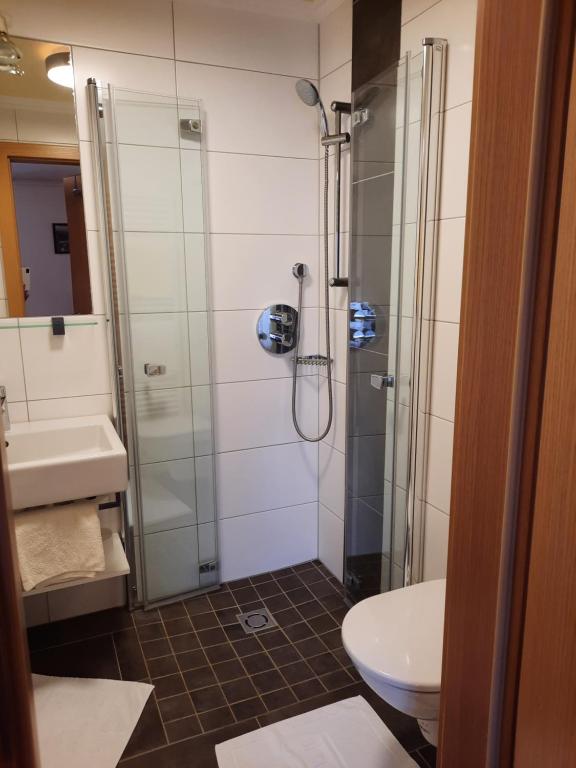 Koupelna v ubytování Landgasthof Hubertusstubn