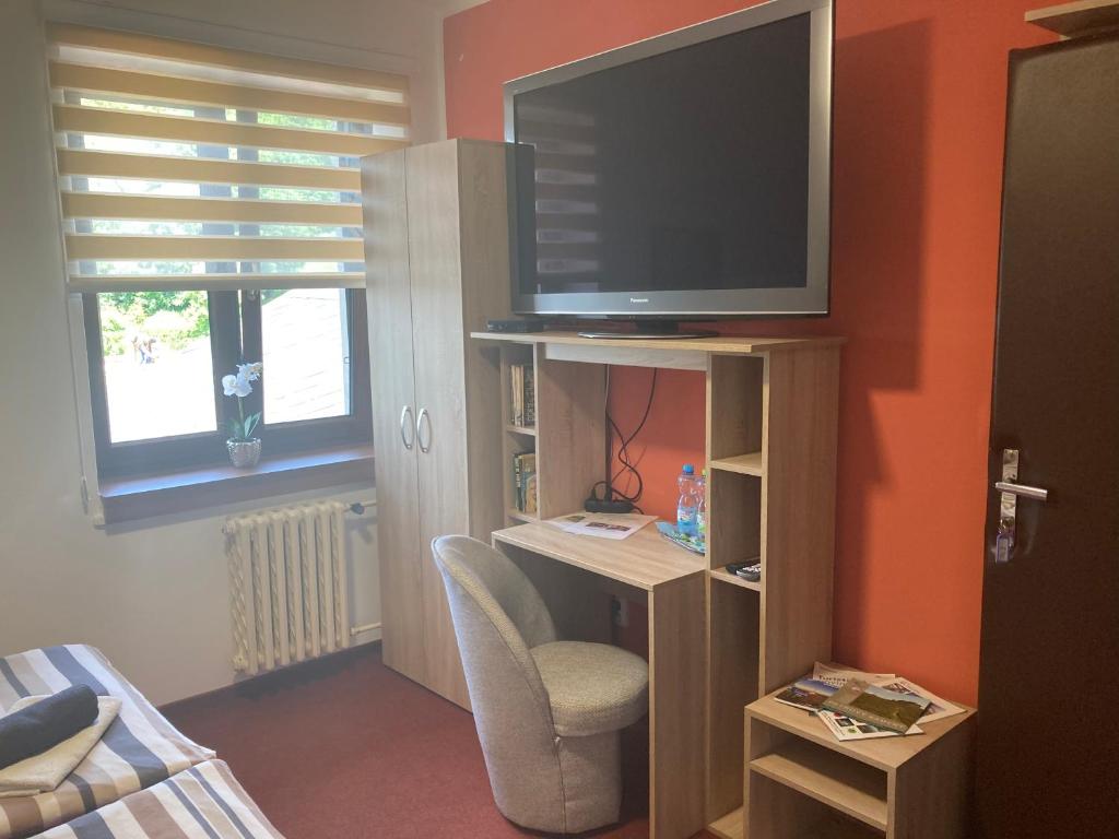 TV a/nebo společenská místnost v ubytování Hospůdka U rybníčku