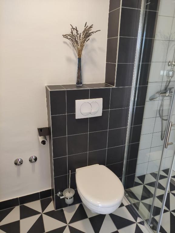 Koupelna v ubytování Apartmani Bodo