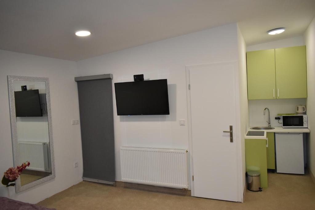 Kuchyň nebo kuchyňský kout v ubytování WooW Apartments