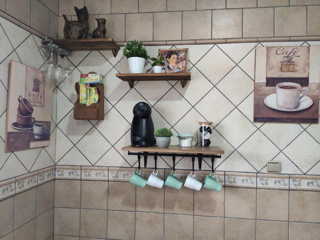 Coffee and tea making facilities at Chalet Santi Playa de la Barrosa