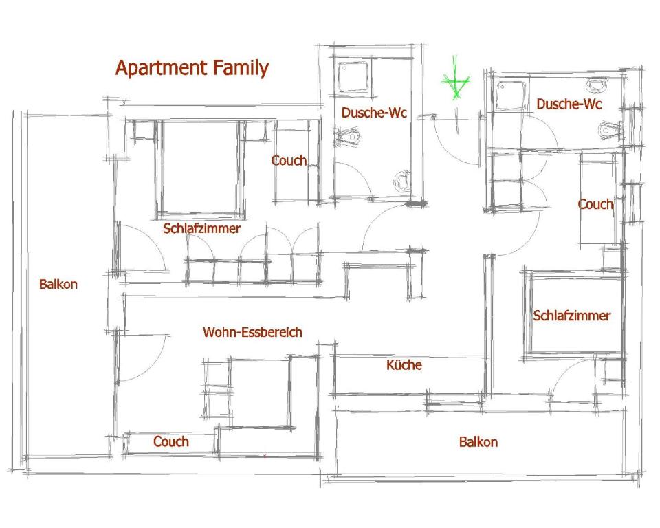 Půdorys ubytování Haus Enzian Apartments