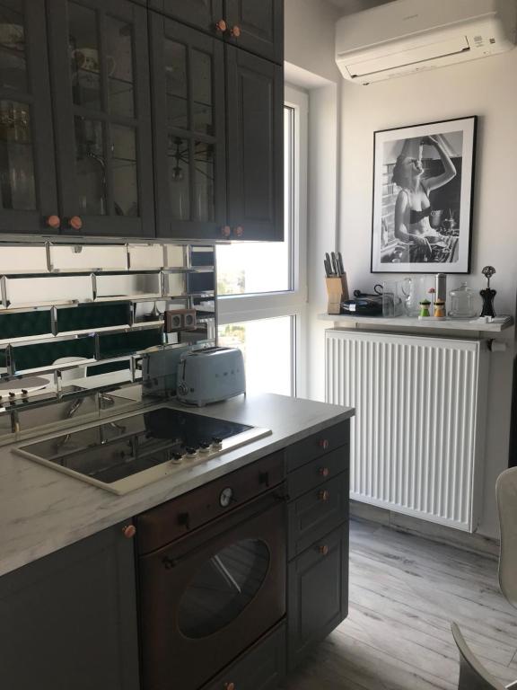 Kuchyňa alebo kuchynka v ubytovaní Luxury Wola Apartament