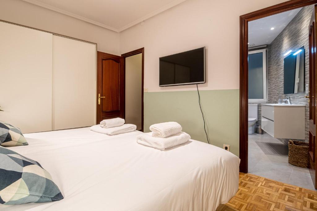 Posteľ alebo postele v izbe v ubytovaní Palermo Beach by Beauty Rentals
