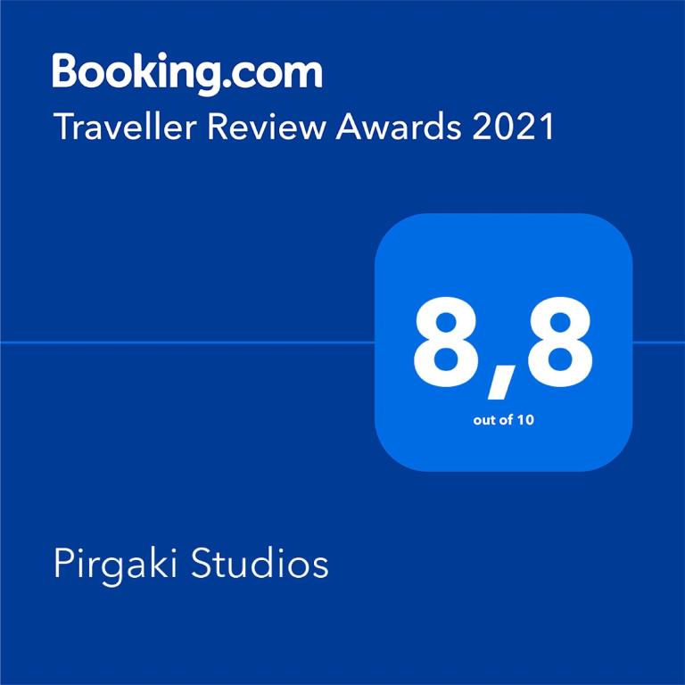 Certifikát, ocenenie alebo iný dokument vystavený v ubytovaní Pirgaki Studios