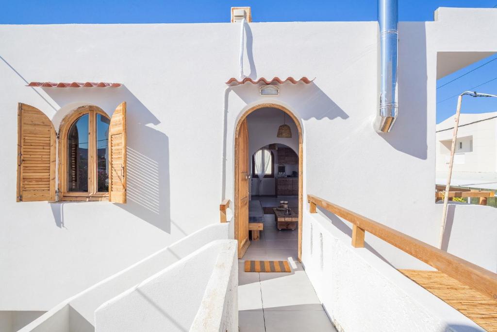 Balkón alebo terasa v ubytovaní Sandy's Cycladic Style Apartment