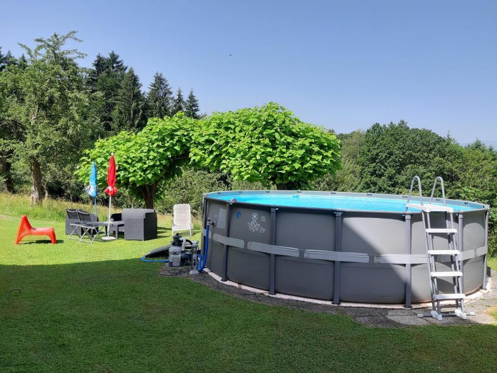 Bazén v ubytování Gästehaus Zur schönen Aussicht nebo v jeho okolí