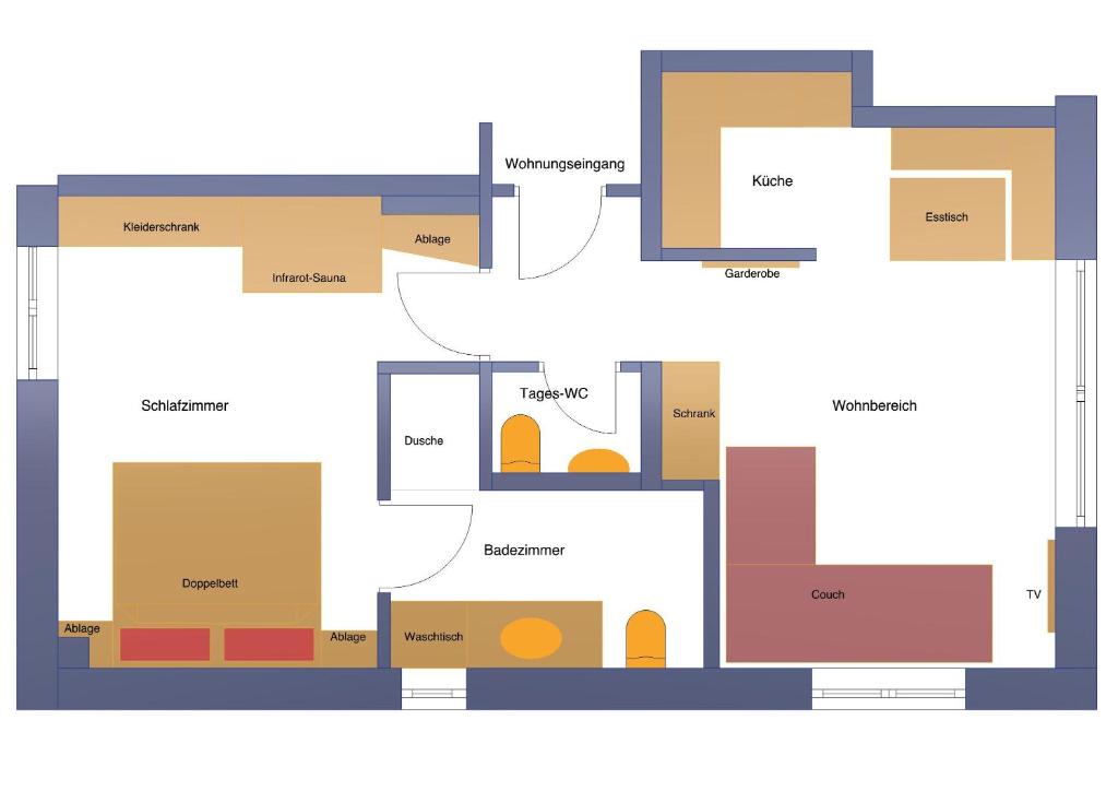 Plán poschodí v ubytovaní Haus Sonnegg Apt Talblick
