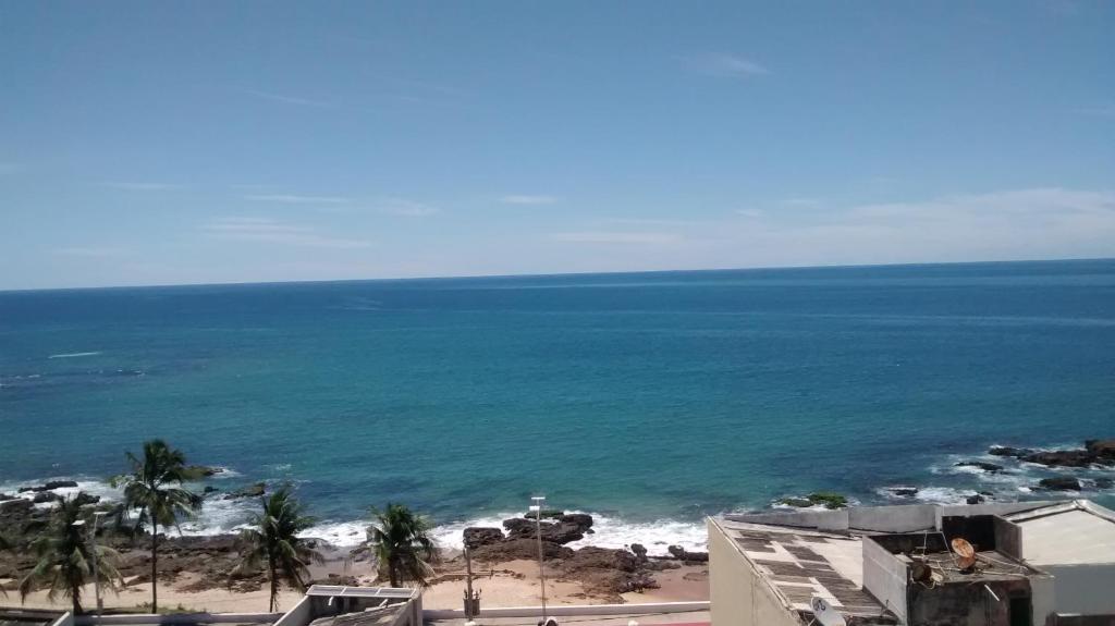 a view of the ocean from a building at Porto Marina 1 in Salvador