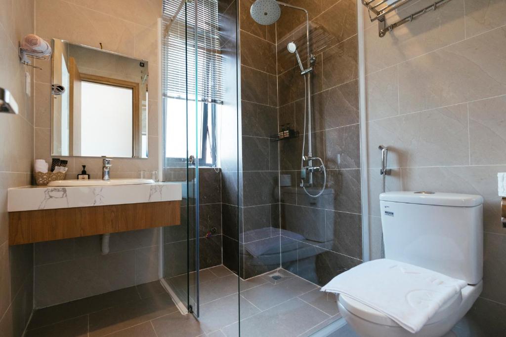 Koupelna v ubytování Minh Chi Hotel