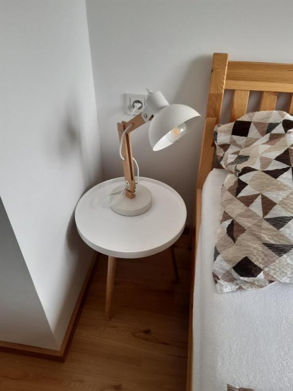 Postel nebo postele na pokoji v ubytování Apartmán u Kunštátského mlýna