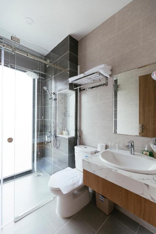 Koupelna v ubytování Minh Chi Hotel