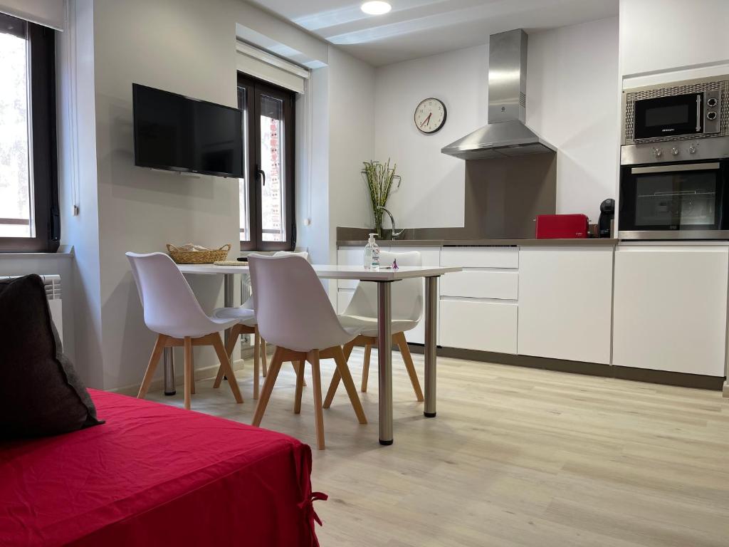 Kuchyň nebo kuchyňský kout v ubytování Apartamentos Puertas del Orbigo