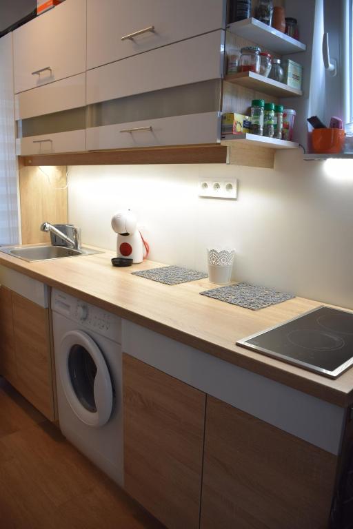 Kuchyňa alebo kuchynka v ubytovaní AB Apartman Siófok