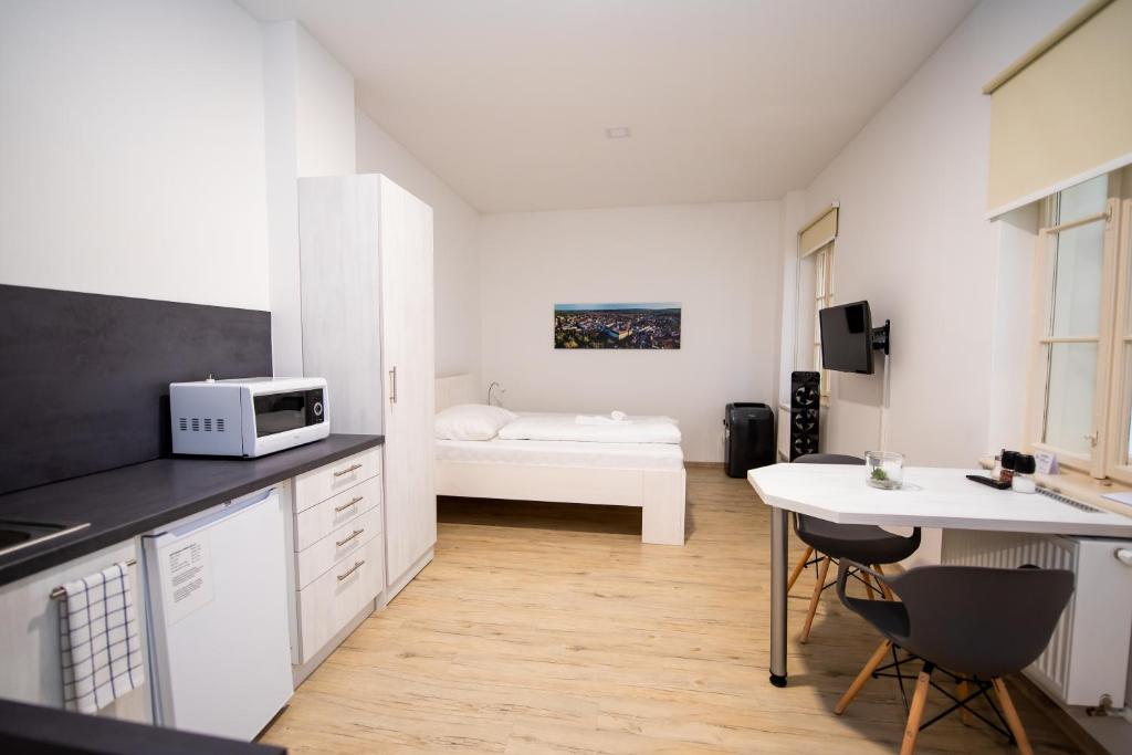 Kuchyň nebo kuchyňský kout v ubytování Apartmány Velké náměstí