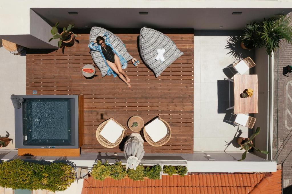 Balkón nebo terasa v ubytování Μuses Suites