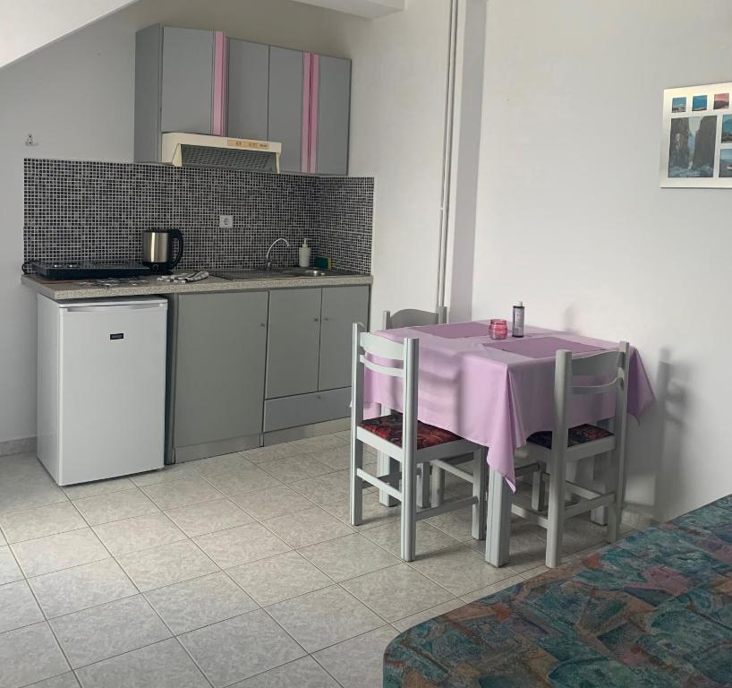 Kuchyň nebo kuchyňský kout v ubytování Ermis Suites