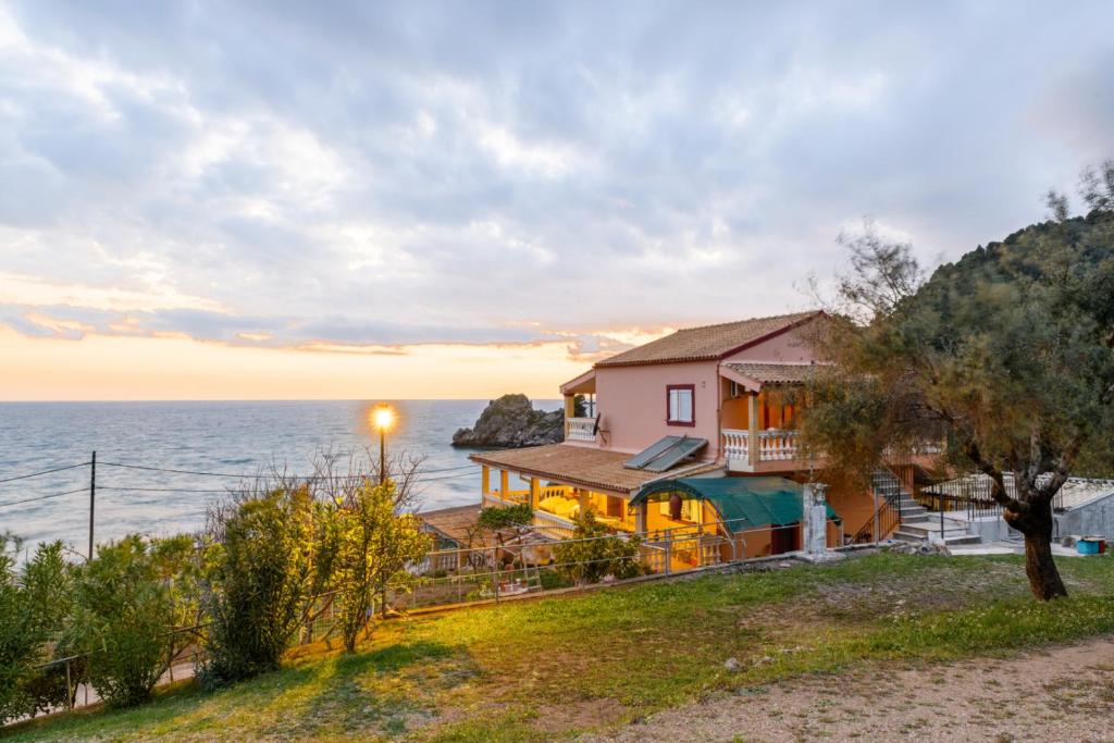 a house with a view of the ocean at Serenity in Pelekas