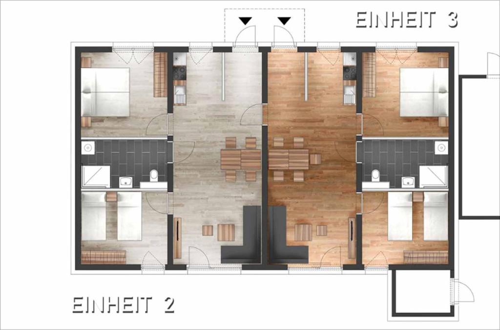 Půdorys ubytování Ferienbungalows Vital