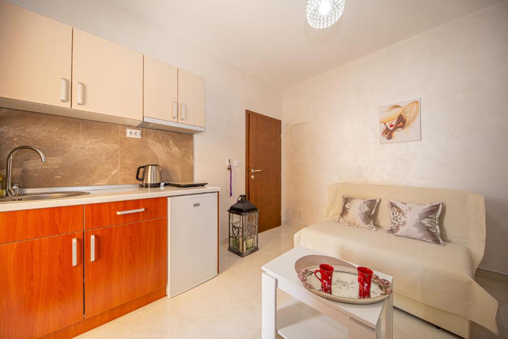 Kuchyň nebo kuchyňský kout v ubytování Kristal Apartmani