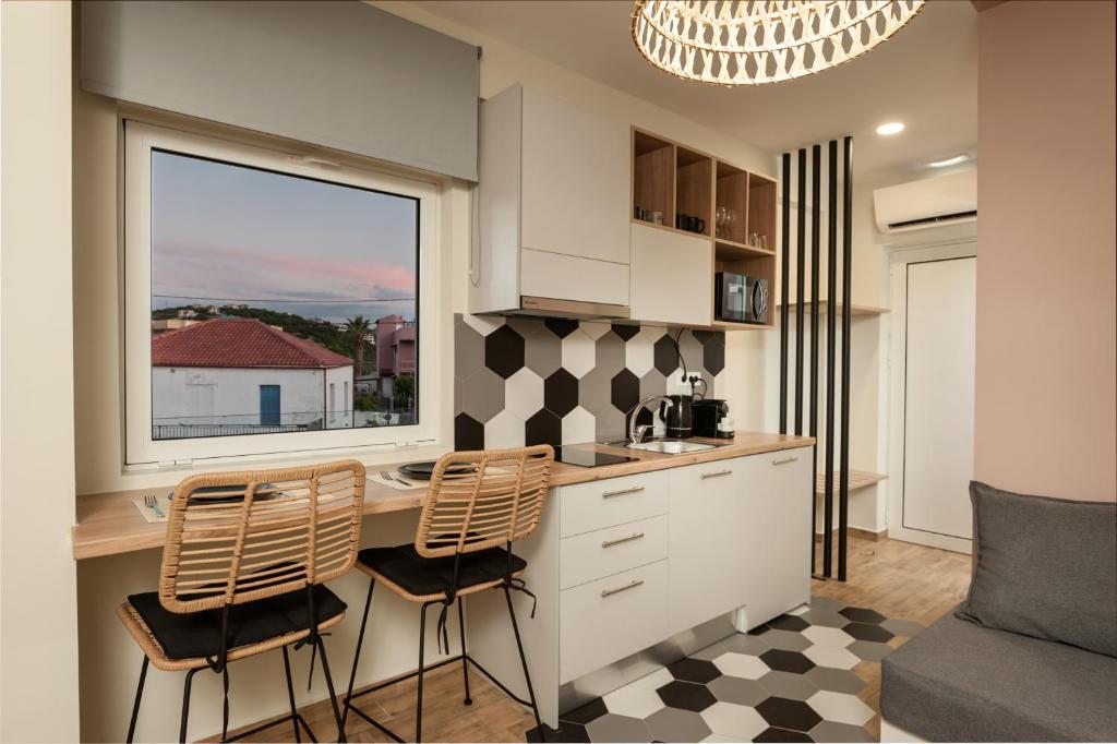 Kuchyň nebo kuchyňský kout v ubytování Salty Colours Apartments
