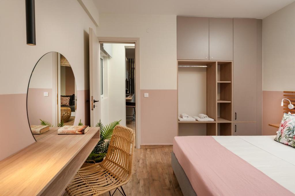 Postel nebo postele na pokoji v ubytování Salty Colours Apartments