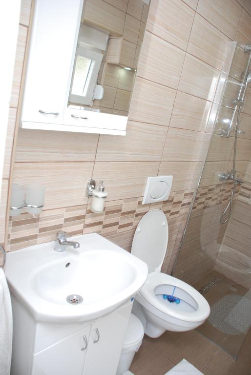 Koupelna v ubytování Apartment Danubius