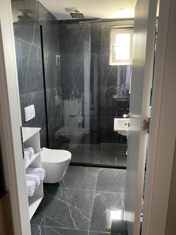 Koupelna v ubytování Hotel Viroi