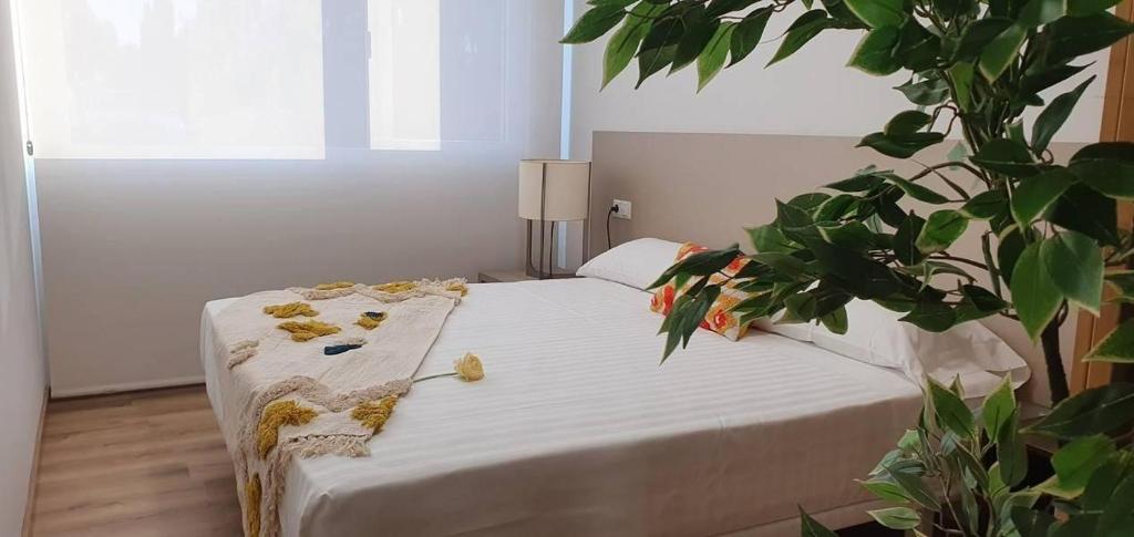 Posteľ alebo postele v izbe v ubytovaní Apartamentos Antares 3