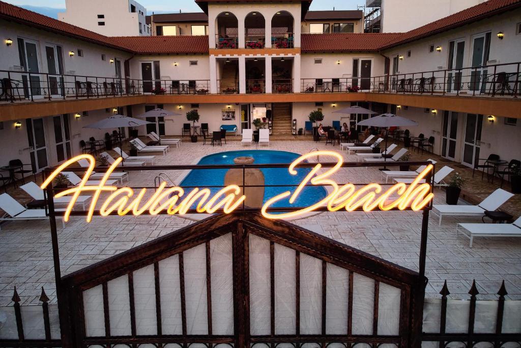 a sign that reads hacienda barcelos at Hotel Havana Beach in Mamaia Sat/Năvodari