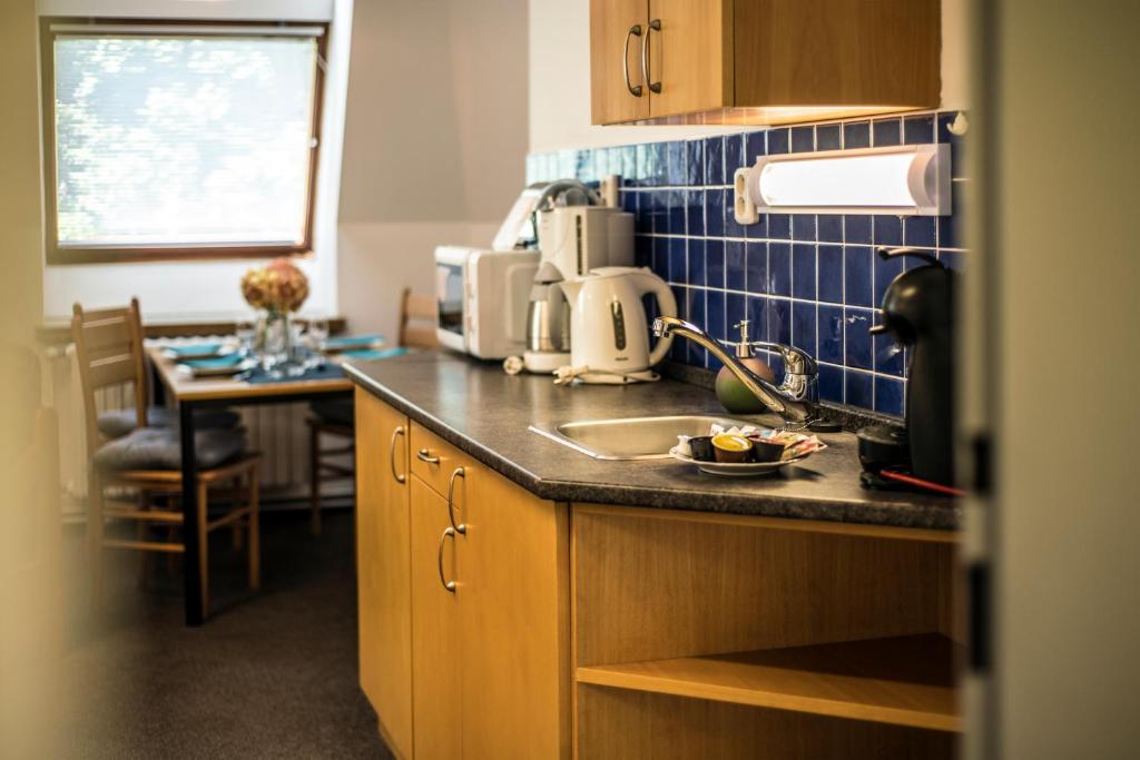 Kuchyň nebo kuchyňský kout v ubytování IT Centrum Apartments