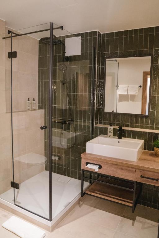Koupelna v ubytování Landhotel Hirschen