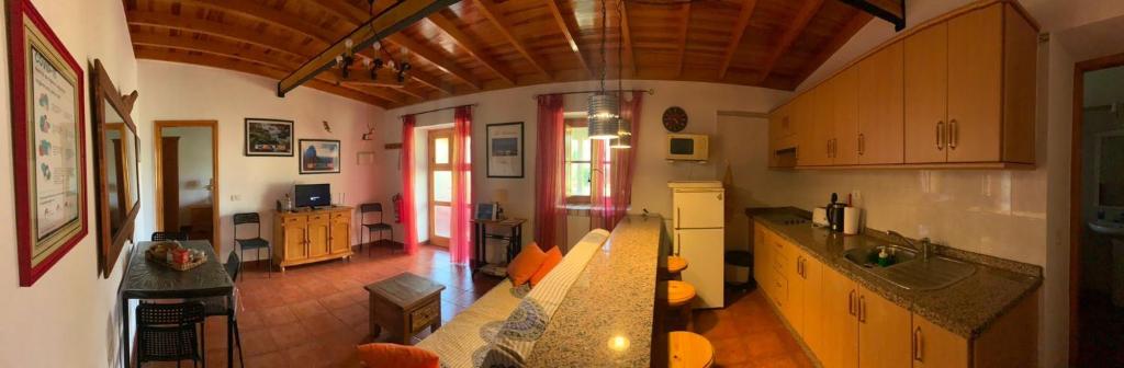 uma cozinha com bancada num quarto em Casa Rural Finca La Laguna em San Sebastián de la Gomera