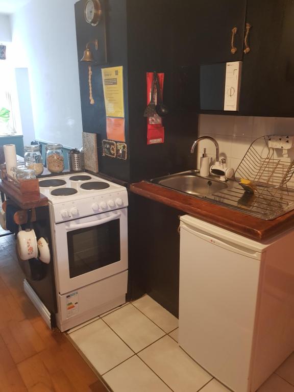 Kuchyň nebo kuchyňský kout v ubytování Easkey Hostel