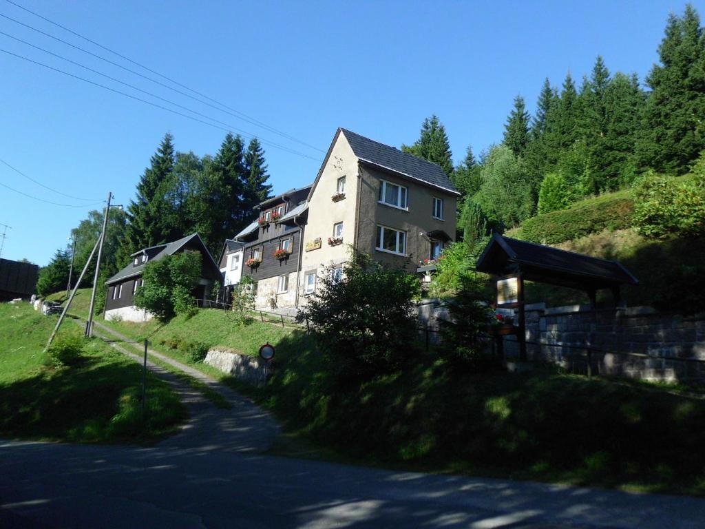 ein Haus an der Seite eines Hügels in der Unterkunft Fewo-Mueller in Klingenthal