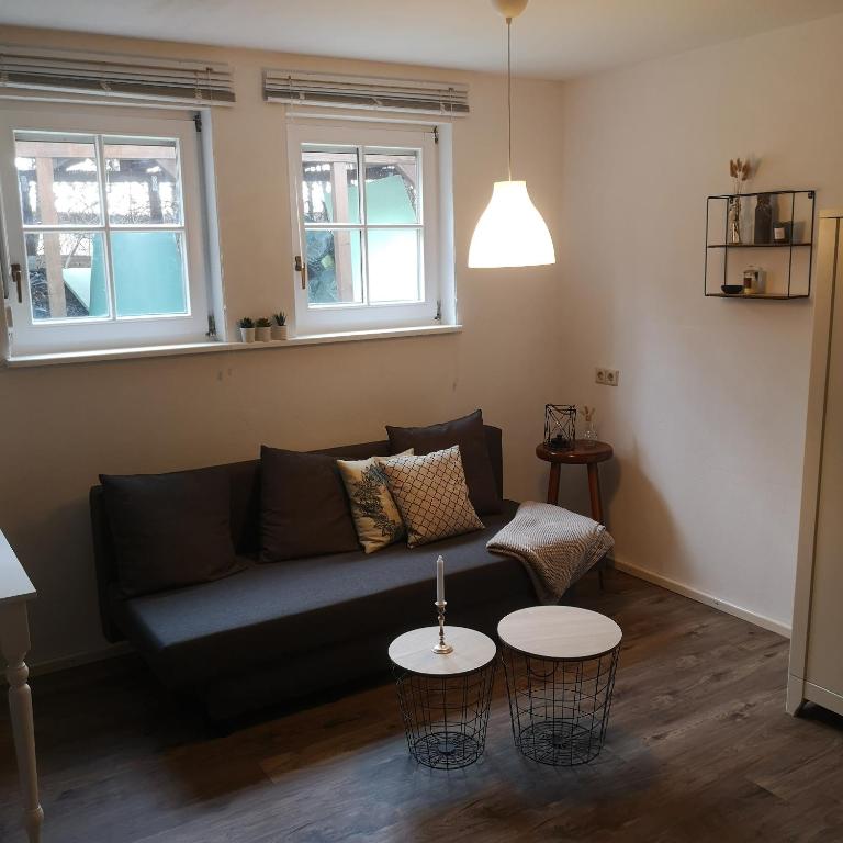 Posezení v ubytování Gemütliche Wohnung in Wolfegg - Das Tor zum Allgäu