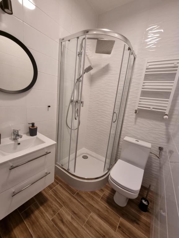 Kúpeľňa v ubytovaní Apartamenty Katowice Stawowa 5