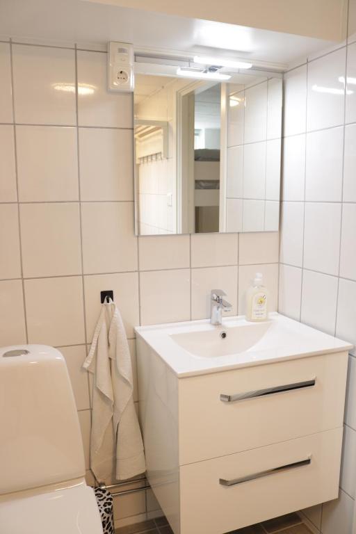 Koupelna v ubytování Kärraton Stugor Centrala Åhus