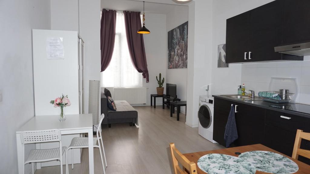 Η κουζίνα ή μικρή κουζίνα στο Roosevelt Apartments.