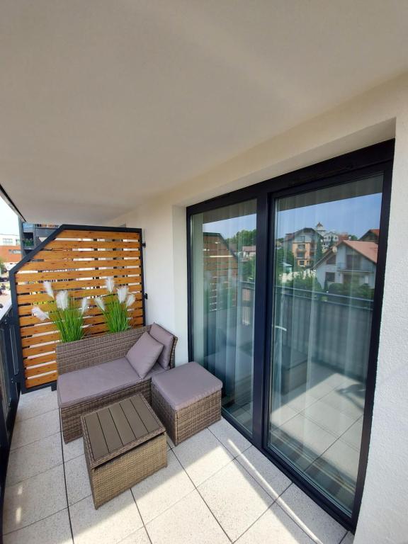 Balkón alebo terasa v ubytovaní Międzyzdroje - Bel Mare Resort - Apartament Prywatny LeBrosina
