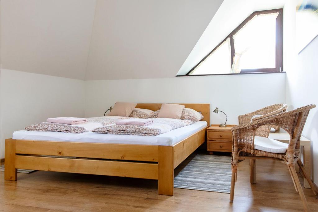 Posteľ alebo postele v izbe v ubytovaní Apartmány Vista